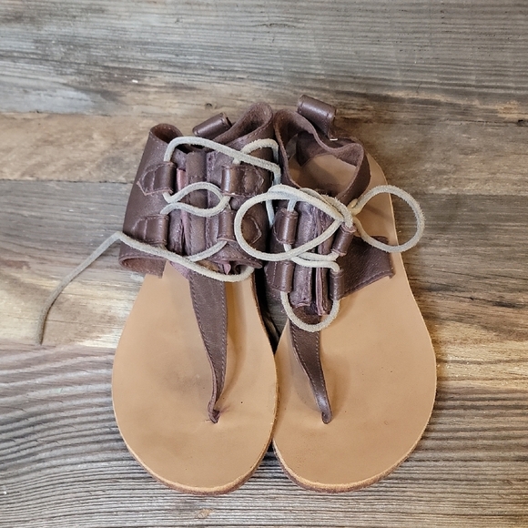 Sorel Brown Sandals Flat Gladiator Style - Picture 1 of 4